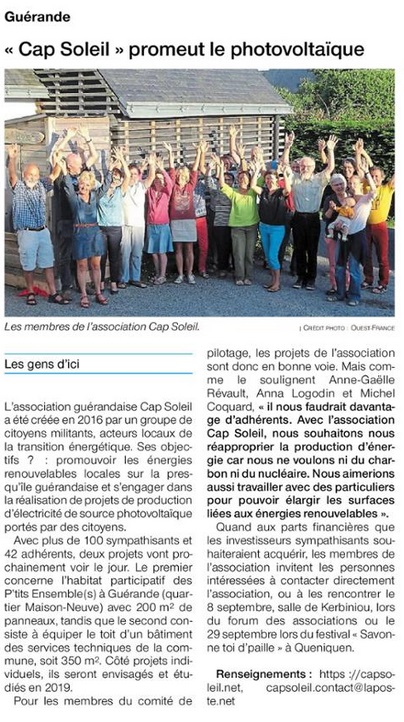 Cap Soleil promeut le photovoltaïque